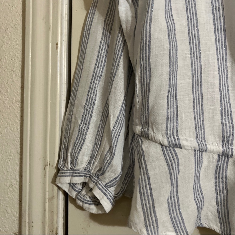 Rails Marti Cayman stripe medium boho peplum button down top - Picture 8 of 11